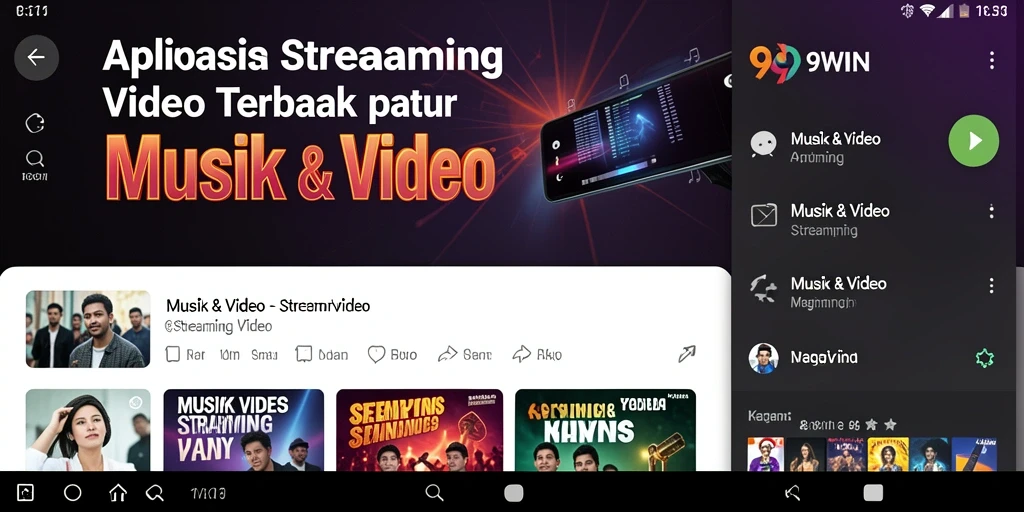 Tampilan antarmuka 9WIN yang mudah digunakan untuk Streaming Video.