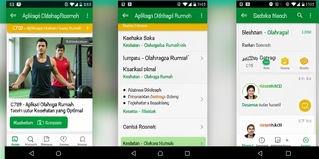 Antarmuka aplikasi C789 yang user-friendly untuk Olahraga Rumah.
