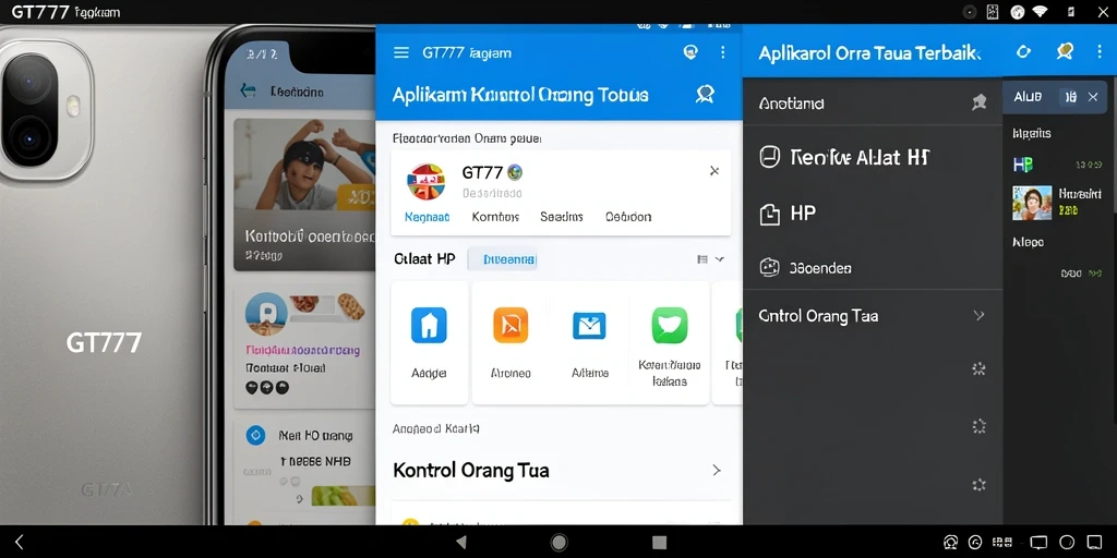 Antarmuka GT777 yang jelas dan ramah pengguna untuk kontrol orang tua.