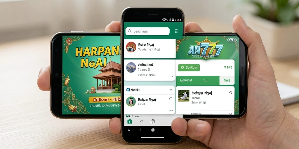 Tampilan intuitif aplikasi HARAPAN777 untuk belajar mengaji.