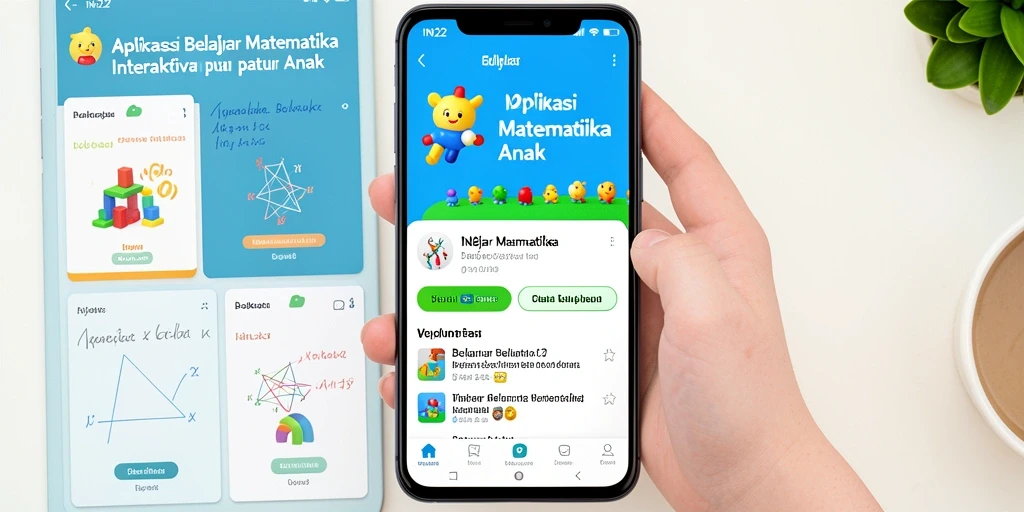 Screenshot antarmuka aplikasi IN22 yang membantu belajar matematika.