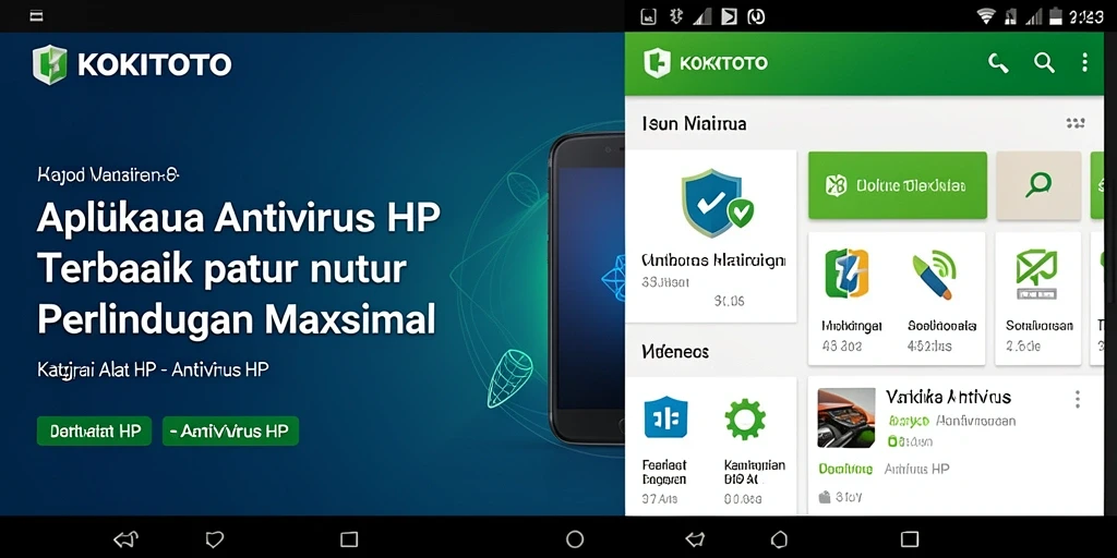 Tampilan antarmuka KOKITOTO yang bersih dan fungsional untuk perlindungan antivirus.