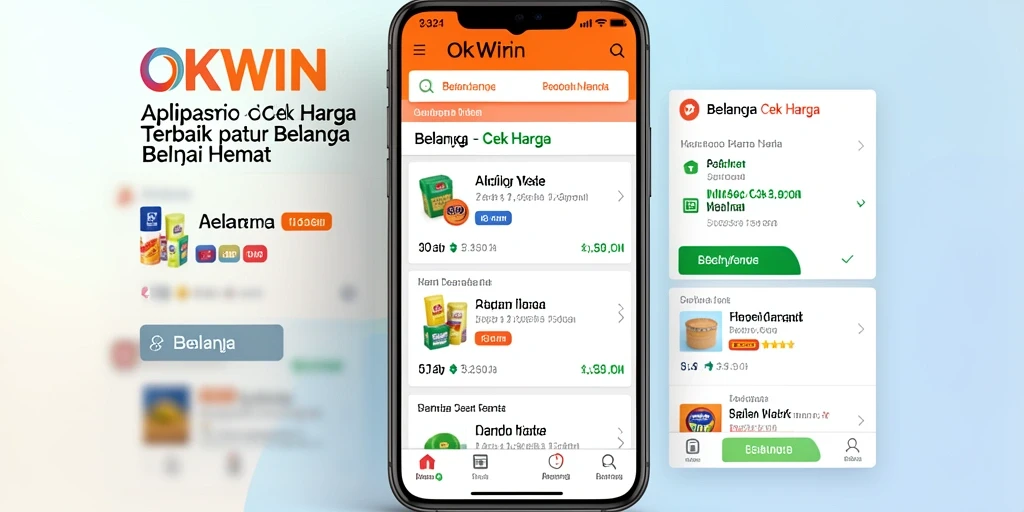 Antarmuka OKWIN menampilkan harga produk yang lengkap dan mudah dibaca.