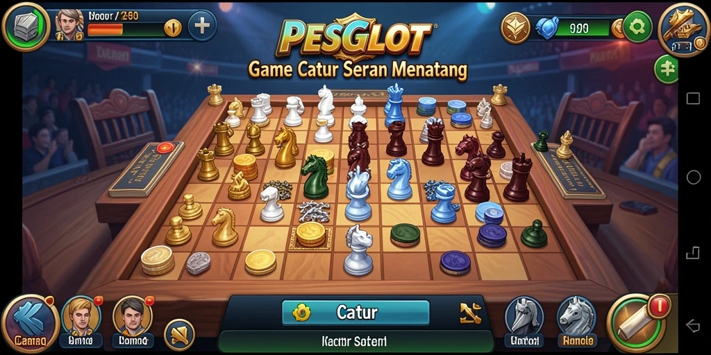 Antarmuka PESGSLOT dengan papan Catur yang menarik dan fitur interaktif.
