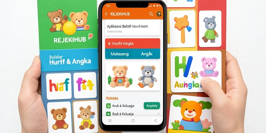 Antarmuka aplikasi yang interaktif untuk belajar huruf dan angka.