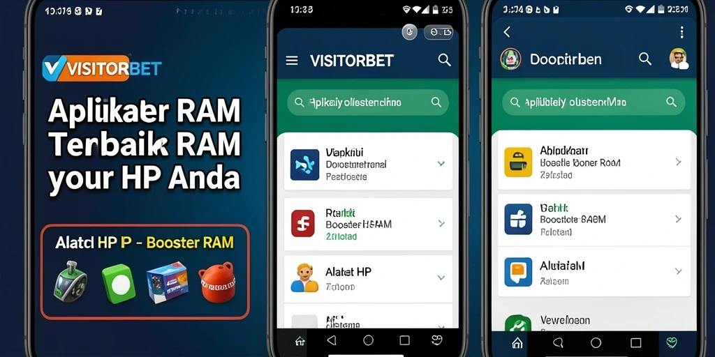 Tampilan antarmuka utama VISITORBET untuk optimasi RAM.