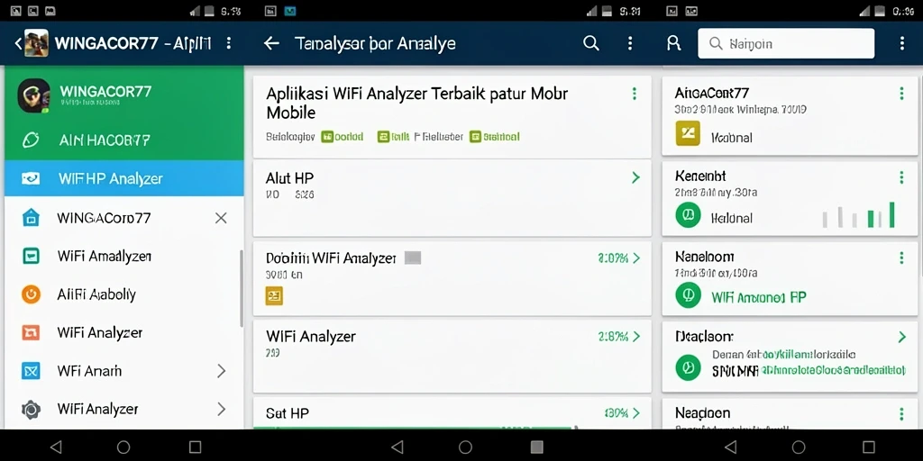 Tangkapan layar utama aplikasi WINGACOR77 yang menunjukkan pengukuran WiFi.